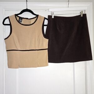 My Michelle Tan & Brown Top & Skirt Set - Women's 11/12